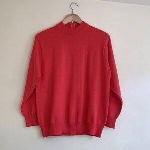 VINTAGE Pink Mockneck Wool Sweater Size M